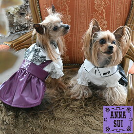 ANNA SUI フェイクレザープリーツワンピース | 22a 犬服 ワンピ SALE