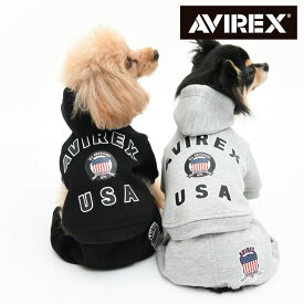 犬 服 洋服 かっこいい ブランド ドッグ ウェア 秋 冬 パーカー フーディ スウェット セットアップ 男の子 | AVIREX アヴィレックス アビレックス シグニチャーバーシティーロゴセットアップ 2026年 新作 26a