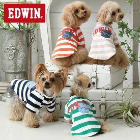 EDWIN エドウイン デニムポケットボーダーTシャツ | カットソー 犬服 ドッグウェア 2024 新作 24s