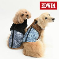 犬 服 洋服 可愛い ブランド ドッグ ウェア 秋 冬 デニム柄 フリース 背中開き 男の子 | EDWIN エドウイ…