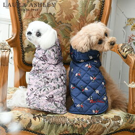 LAURA ASHLEY ローラアシュレイ フード付き中綿ベスト | アウター ベスト 犬服 ドッグウェア 23a