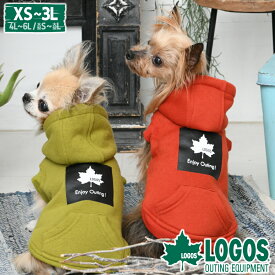 LOGOS ロゴス ボックスロゴプルパーカー | 犬服 トップス 袖なし 裏起毛 あったか素材 リード穴あり 22a SALE