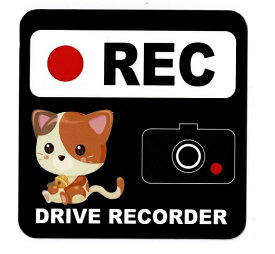 セーフティサイン セーフティーサイン マグネット 猫 ネコ ねこ キャット CAT REC 録画中 ドライブレコーダー Drive Recorder ブラック アニマル 動物 煽り運転 あおり運転 対策 自動車