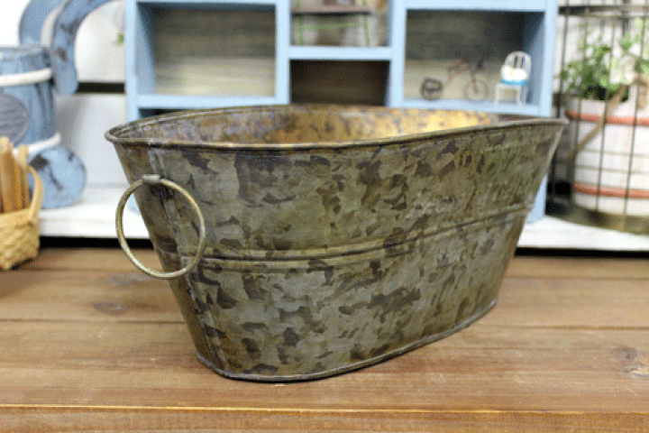 楽天市場】ハートフルガーデン オーバルタイプ 取っ手付きブリキ型 M