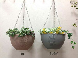 【植木鉢】ボナールオリーブ ハング ベージュ ブルーグレー プランター 穴アリ 合成樹脂シャビー アンティーク おしゃれ 鉢 カッコいい植木鉢 可愛い植木鉢 壁掛け ms986987