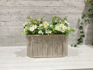 グラスファイバー ローズフロットンオーバル BE gf4398ベージュ ヴィンテージ  プランター 陶器 皿なし 穴アリシャビー アンティーク おしゃれ 植木鉢 鉢 カッコいい植木