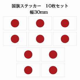 30x17mm 10枚セット 日本 Japan 国旗 ステッカー カッティングシート シール National Flag 国 旗 塩ビ製