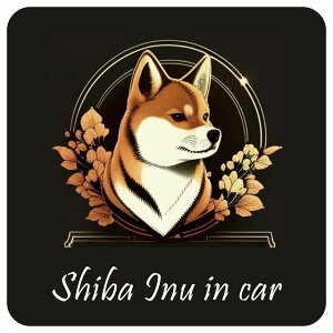 Dog in Car Č B ^Cv ` 13x13cm V[