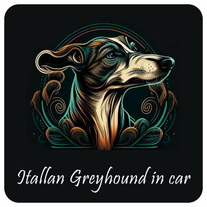 Dog in Car C^AO[nEh A^Cv ` 13x13cm V[