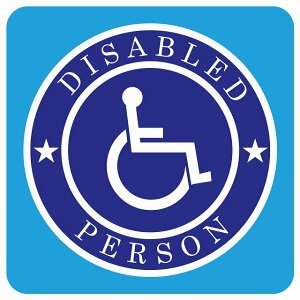 障がい者マーク DISABLED PERSON 車椅子 ブルー シール