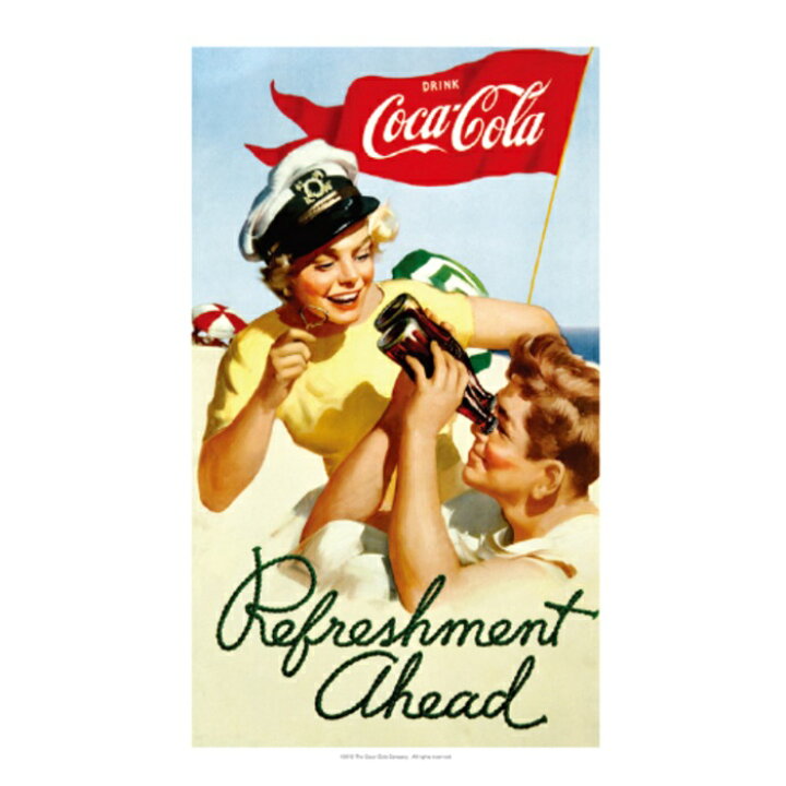 楽天市場】コカ・コーラ ポスター Refreshment B2サイズ レトロ 
