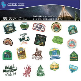 ステッカー stickerpack Lサイズ OUTDOOR 大自然 キャンプライフ アウトドア ライフ おしゃれ かっこいい インテリア シール かわいい メイドインUSA お取り寄せ商品