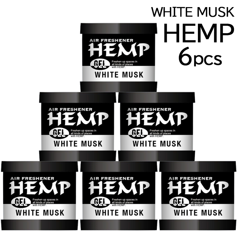 HEMPの置き型ゲル缶 ホワイトムスク6セット 車やトイレなどをいい匂いで包みます 驚きの値段で HEMP ヘンプ ホワイトムスク ゲル缶 6セット 送料無料 置き型 部屋 WHITE MUSK 芳香剤 雑貨 アロマ トイレ 車
