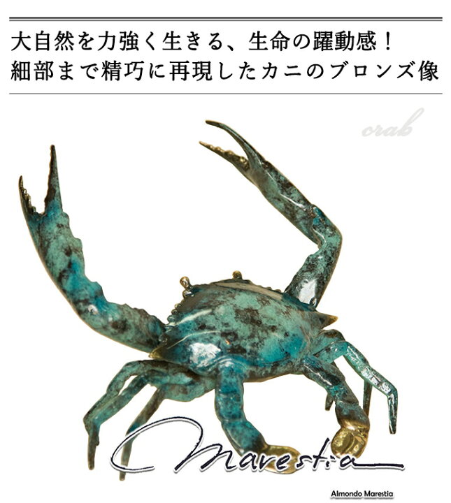 楽天市場】Marestia マレスティア ブルー・クラブ(L) 置物オブジェ 蟹 