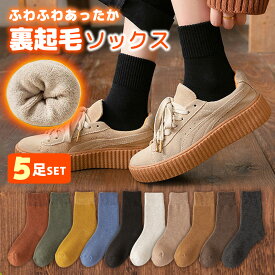 ＼本日P5倍／【裏起毛あったかソックス】靴下 レディース ソックス セット クルーソックス くつした 冬 無地 おしゃれ かわいい ショート シンプル ソックス 黒 白 ベージュ 10カラー 厚手 あったかソックス裏起毛