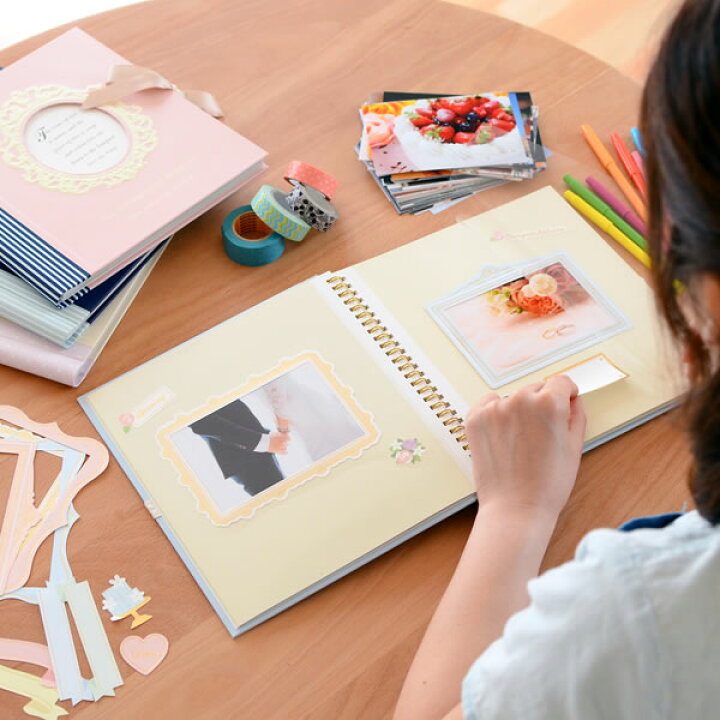 楽天市場 アルバム 手作り フリー台紙 フォトアルバム スクラップ 写真 デコラップアルバム L マークス プレゼント 台紙 粘着 赤ちゃん エコー写真 色紙 かわいい 寄せ書き マタニティ エコー おしゃれ ベビー 子供 収納 L版 誕生日 結婚式 成長記録 雑貨 北欧 雑貨