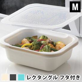 コランダー＆バット レクタングル ざる ボウル セット ざるボウル フタ付 M ザル 日本製 保存容器 食器 水切り リッチェル Richell 電子レンジ 調理器具 調理 レンジ 電子レンジ調理器 蒸し器 おしゃれ 密閉 プラスチック 雑貨 北欧