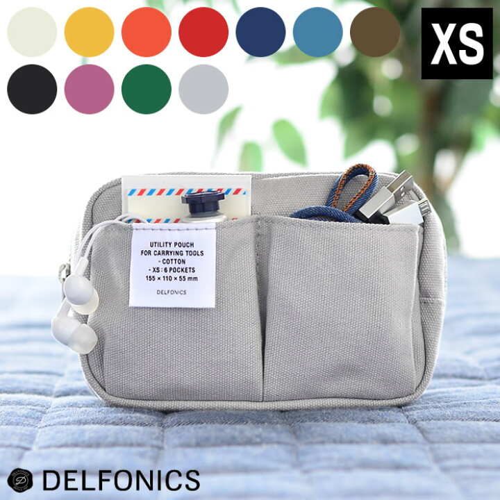 楽天市場 バッグインバッグ インナーキャリング Xs キャンバス ポーチ Delfonics デルフォニックス 帆布 無地 スマホ ポーチ ショルダー ポシェット 布 化粧ポーチ 小物入れ メンズ レディース 男女兼用 小さめ おしゃれ 雑貨ショップドットコム