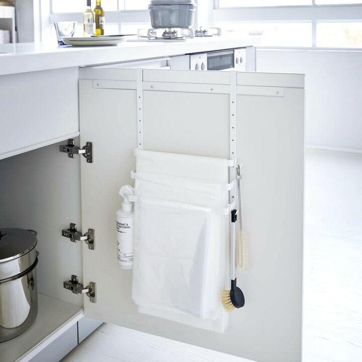 楽天市場 シンク扉ゴミ袋ホルダータオルハンガー付き タワー Tower 5027 5028 タオルハンガー キッチン 雑貨 収納 扉 収納 扉 フック 扉裏 タワーシリーズ 吊り下げ 収納 引っ掛ける 棚 フック付き 白 黒 タオルバー 北欧 Yamazaki ホワイト ブラック 山崎実業 ヤマジツ