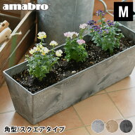 ＼楽天1位／ プランター amabro アートストーン コンテナ スクエア Mサイズ 角型 ART STONE CONTAINER SQ…