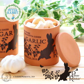 ピーターラビットにんにくポット1個【ピーターラビット/キャラクター/食器/卓上/可愛い/かわいい/雑貨/テラコッタ/保存/調味料入れ/お洒落】