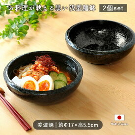 【2個set】美濃焼 具材たっぷり 浅型 麺鉢 丼 日本製 磁器 食器 730ml シンプル モダン スタイリッシュ ラーメン どんぶり 浅型 ブラック 黒 美濃焼 おしゃれ おすすめ 電子レンジ対応 食洗機対応 父の日