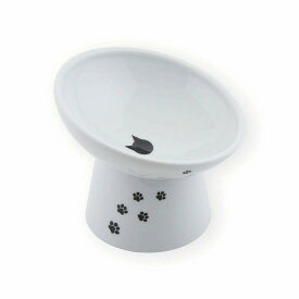 【11/18★ご愛顧感謝デー★P最大4倍】猫壱(necoichi)ハッピーダイニング 猫用 脚付にゃにゃめフードボウル レギュラー 猫柄吐き戻し軽減 電子レンジ＆食器洗浄機対応