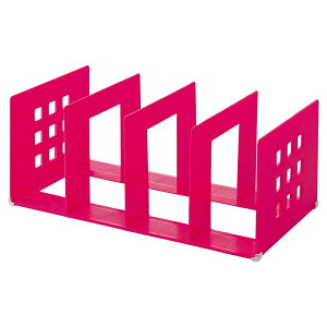 【10/27 9:59迄|お買い物マラソン|当店ポイントアップ】リヒトラブ ブックエンド 仕切りラック 390mm幅 赤 A7322-3