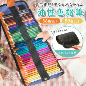 ＼最大15%OFFクーポン | 期間限定／色鉛筆 36色 50色 子供 プレゼント 油性色鉛筆 収納ケース付き コンパクト 鉛筆削り ロールケース 子供 小学生 お絵かき 大人の塗り絵 絵画 イラスト スケッチ 画材 おしゃれ