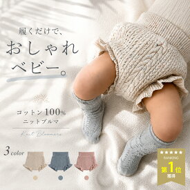 【P5倍】＼最大20%OFFクーポン | 7/26 1:59迄／かぼちゃパンツ ベビー ブルマ 女の子 男の子 綿100％ ニット フリル ベビー服 春 秋 冬 赤ちゃん コットン かわいい おしゃれ 70 80 90 新生児 ギフト プレゼント 出産祝い