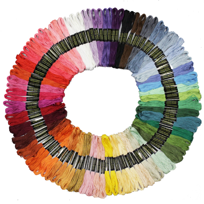 【楽天市場】100本50色 カラー豊富で きれい！ 刺繍糸 セット ( 送料 