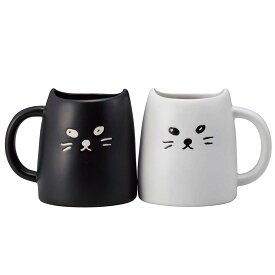 猫 ネコ マグカップ ペア かわいい 黒ねこと白ねこのペアマグ