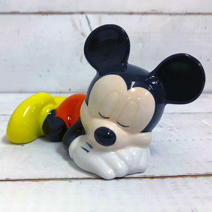 楽天市場 ミッキーマウス 貯金箱 おやすみシリーズ 貯金箱 ディズニー ミッキーマウス かわいい おもしろ雑貨屋フリー