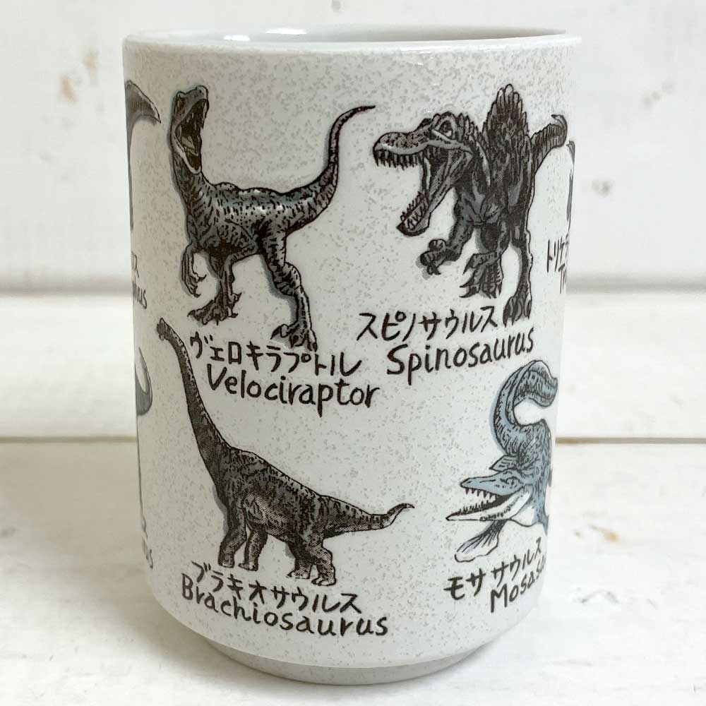 図鑑湯のみ 恐竜 恐竜 グッズ 好き プレゼント イラスト 湯のみ おもしろ ユニーク フリーカップ 茶器 かわいい＆おもしろ雑貨屋フリー