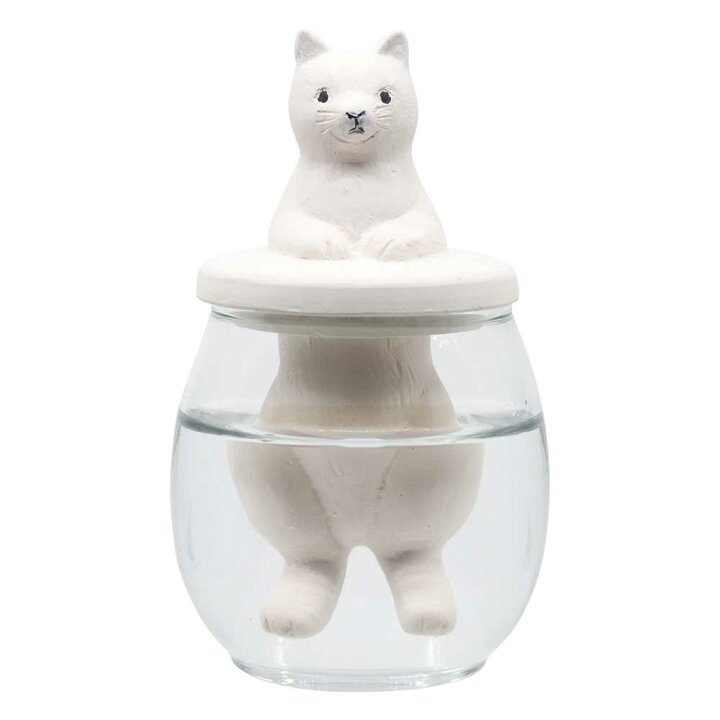 楽天市場 White Zoo アロマディフューザー ネコ アロマディフューザー 気化式 陶器 可愛い 動物 かわいい おもしろ雑貨屋フリー