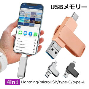 USB������ 64gb 128gb 256gb 4in1 ��e�� iPhone iPad type-c �t���b�V�������� �f�[�^�]�� ���� ���@�\ �R���p�N�g �X�}�z�p