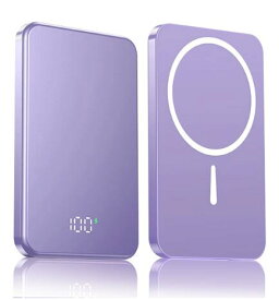 モバイルバッテリー 超軽量 薄型8mm 小型 10000mAh 5000mAh マグネット式 ワイヤレス充電 大容量 MagSafe 磁気 急速充電器 2台同時充電