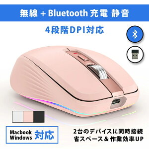 �}�E�X ���C�����X �Q�[�~���O ���� �[�d���l�ԍH�w�Ɋ�Â����É��}�E�X 2.4G USB���V�[�o�[�t�� ���J�X�^�C�� �m�[�g�p�\�R�� �[�d��Mouse ���^ �y�� 4�i�KDPI���� �g�ѕ֗�IPAD PC�Ή��\