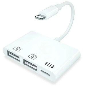 OTG for iPad ϊA_v^ 3in1 OTG for iPhone Lightning USB ϊ P[u USB J[h J [_[ OTGΉ [d of[^] J[h[_[ USBJA_v^[ ʐ^ rfI] }EX L[