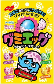 ノーベル製菓 グミエッグ フルーツソーダアソート 40g×6袋 グミ キャンディ おやつ お菓子 個包装 食べきりサイズ フルーツ味 ソーダ味 弾力食感 もちもち食感 人気商品 詰め合わせ まとめ買い 送料無料 家庭用 外出用 間食 子供向け シェア 小分け 保存向き ストック 備蓄