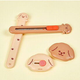 小型カッター 犬 段ボール パステルステーショナリー 文房具 韓国 雑貨 可愛い おしゃれ ギフト デザイン文具 カッターナイフ フルーツ 動物 猫