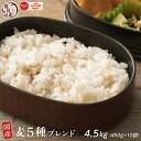 雑穀 雑穀米 国産 麦5種ブレンド 4.5kg(450g×10袋) [丸麦/押麦/はだか麦/もち麦/はと麦] 無添加 無着色 徳用サイズ 送料無料 ダイエット食品 置き換えダイエット