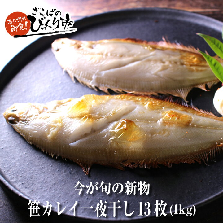 楽天市場 新物 笹カレイ 一夜干し13 15枚 1kg 送料無料 ざこばの朝市オンラインショップ