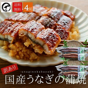 【訳あり】国産うなぎ蒲焼 4尾 (約125g×4)【送料無料】 うなぎ 鰻 ウナギ 蒲焼 うな丼