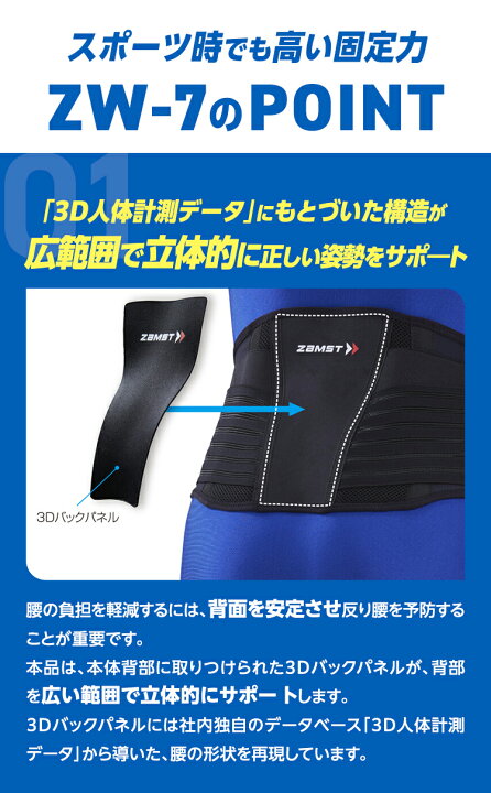 楽天市場】【ポイント10倍 4日20時~】 サイズ交換無料 腰サポーター ZW 