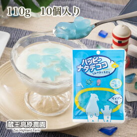 【1箱10個入】蔵王高原農園 ハッピーナタデココうみのおともだち ナタデココ サイダー味 うみ イルカ かめ タコ ヒトデ 青色 アレンジ そのまま食べる 凍らせて おやつ デザート 親子 かわいい 楽しい 映え みんなで楽しめる