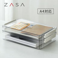「レビュー特典」ZASA 書類収納ケース クリア Mサイズ A4対応 原稿 書類収納ボックス 貴重書類保管 ファ…