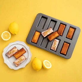 シリコン加工天板 マフィン型 粘りにくいケーキ型 フィナンシェ型 お菓子 洋菓子 おかし 手作り 製菓用品 焼型 焼き型 8個取り お菓子作りの型 マドレーヌ フィナンシェ天板型 家庭用 型離れ抜群 表面フッ素加工 送料無料