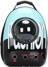 猫 キャリー バッグ 小型犬ペット リュック 宇宙船 持ち運び ドーム型 鞄 旅行 移動 お出かけ ペット用品 カバン 猫用バックパック ポータブル宇宙カプセル猫バッグ (黒と青の文字)