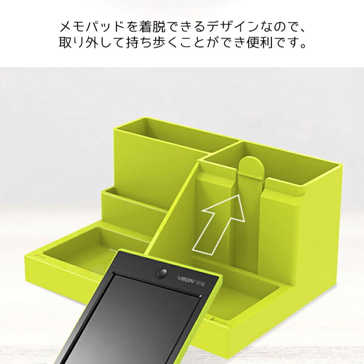 楽天市場】電子メモパッド付きペンスタンド ペン立て 収納 電子メモ 